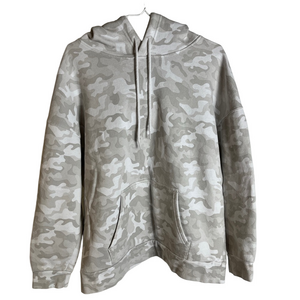 Lazypants Gray Camo Full Zip Hoodie Oversized Womens Small Soft Cozy Loungewear